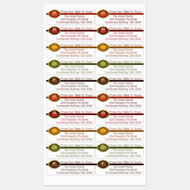 Labels - Waterproof Happy Thanksgiving Collection (Sheet)