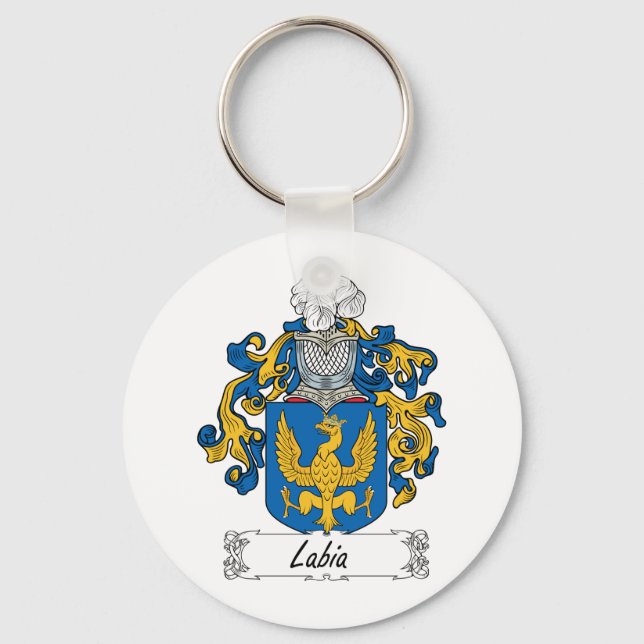 Labia Family Crest Key Ring (Front)