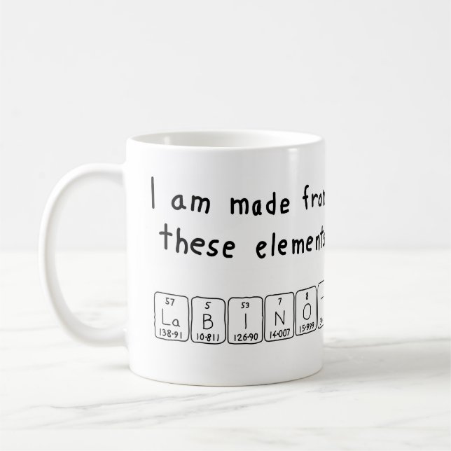 Labinot periodic table name mug (Left)