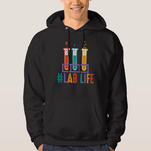 Lablife Test Tubes Medical Laboratory Science Tech Hoodie (Front)