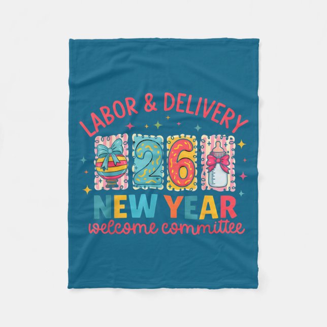 Labor &amp; Delivery 2026 New Year Welcome Committ Fleece Blanket (Front)