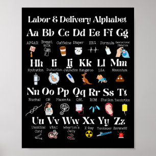 Labor And Delivery Alphabet Nurse New Nurse Gradua Poster