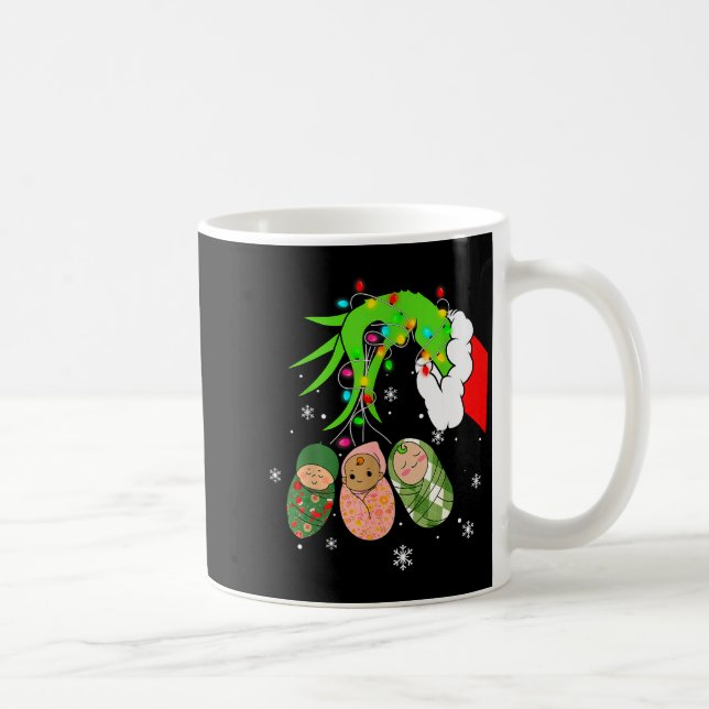 Labor And Delivery Nurse Christmas Lights Snowflak Coffee Mug (Right)