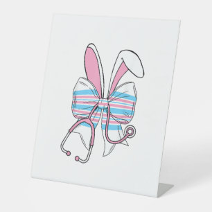 Labor And Delivery Nurse Easter Bunny Ears Baby Bl Pedestal Sign