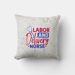 Labor and Delivery Nurse Gray Sparkle Cushion