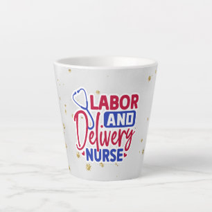 Labor and Delivery Nurse   Gray   Sparkle Latte Mug