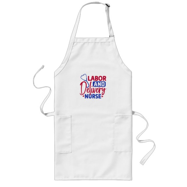 Labor and Delivery Nurse | Gray |Sparkle Long Apron (Front)