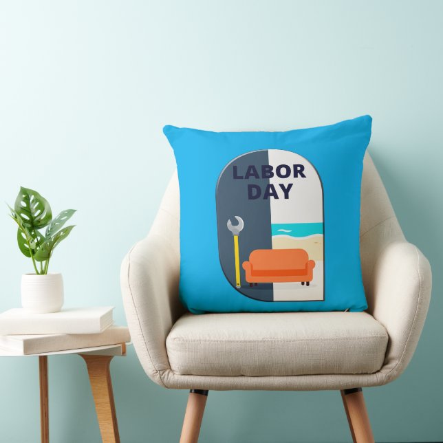 Labor Day Minimal Worker Relax Design Cushion (Chair)