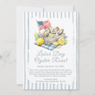 Labor Day Oyster Roast Invitation Patriotic Coast