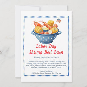 Labor Day Shrimp Boil Invitation – Patriotic Sea