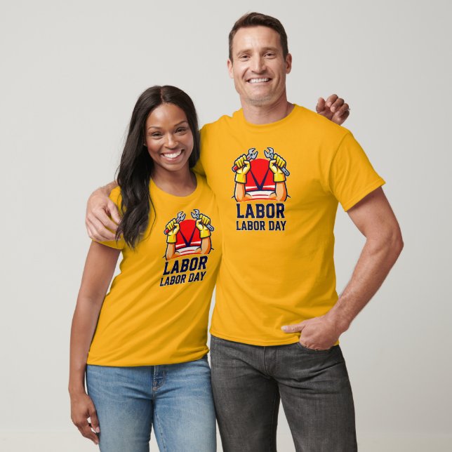 Labor Day Strong Worker Pride Illustration T-Shirt (Unisex)