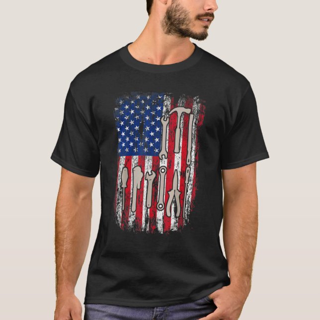 Labor Party Day with patriotic people on Labor Day T-Shirt (Front)