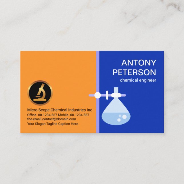 Laboratory Beaker Flask Stand Border Chemist Business Card (Front)