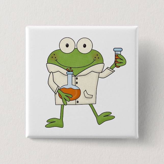 Laboratory Frog 15 Cm Square Badge (Front)
