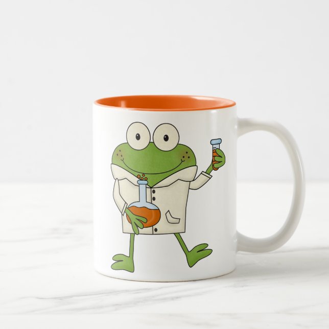 Laboratory Frog Two-Tone Coffee Mug (Right)