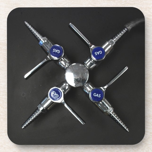 Laboratory Gas Valves on Lab Bench Coaster (Front)