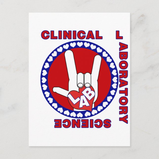 LABORATORY LOVE ASL -  LABORATORY SCIENTIST POSTCARD (Front)