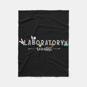 Laboratory Scientist Easter Lab Tech Bunny Fleece Blanket