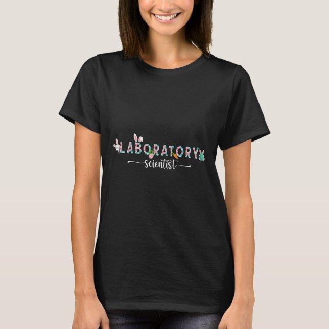 Laboratory Scientist Easter Lab Tech Bunny  T-Shirt (Front)