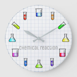 Laboratory Test Tubes Chemistry Lab Work Science Large Clock