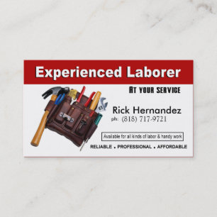 Laborer Handyman Home Repair Construction Business Card