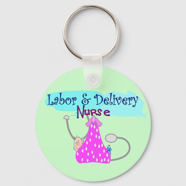 Labour and Delivery Nurse Gifts Key Ring (Front)