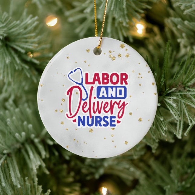 Labour and Delivery Nurse | Grey | Sparkle Ceramic Tree Decoration (Tree)