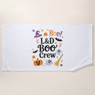 Labour and Delivery Nurse Halloween Pumpkin Ghost  Beach Towel