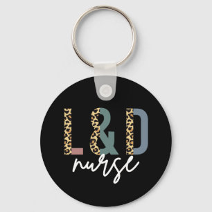 Labour and delivery nurse L & D Cheetah print Key Ring
