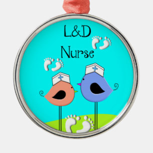 Labour and Delivery Nurse Nurse Birds Metal Tree Decoration