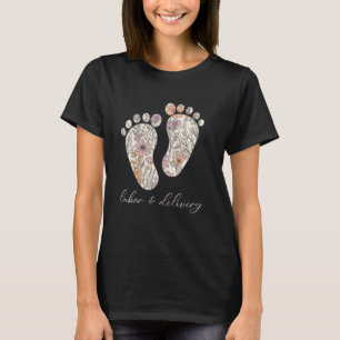 Labour and Delivery Nurse Retro Wildflower L&D Nur T-Shirt