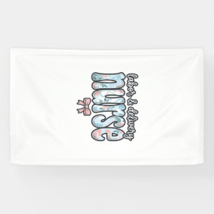 Labour and Delivery Nurse Vintage Floral Shirt Des Banner