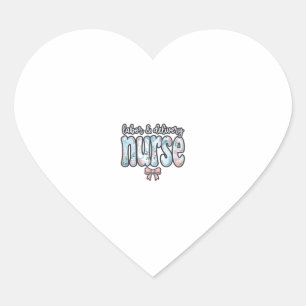Labour and Delivery Nurse Vintage Floral Shirt Des Heart Sticker