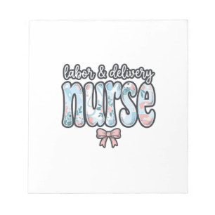 Labour and Delivery Nurse Vintage Floral Shirt Des Notepad