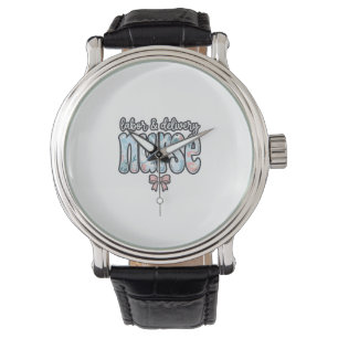Labour and Delivery Nurse Vintage Floral Shirt Des Watch