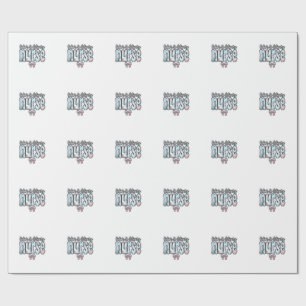 Labour and Delivery Nurse Vintage Floral Shirt Des Wrapping Paper