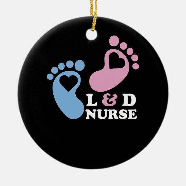 Labour and Delivery Nurses Ceramic Tree Decoration (Front)