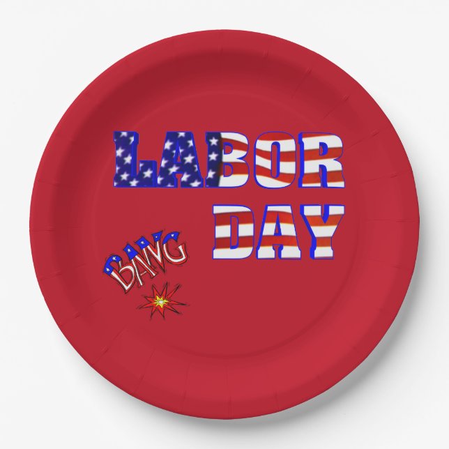 Labour Day Bang - Paper Plate (Front)