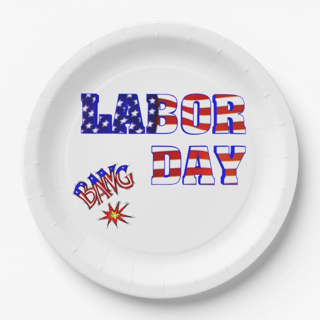 Labour Day Bang - Paper Plate (Front)