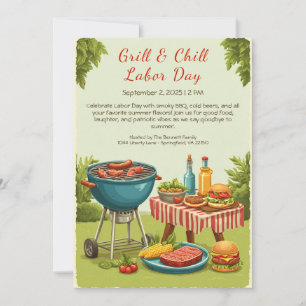 Labour Day BBQ Beer Invitation – Patriotic Cookout