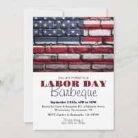 Labour Day BBQ Party Worker Patriotic American fla