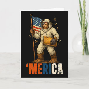 Labour Day Beekeeper Bigfoot Honey Worker American Card
