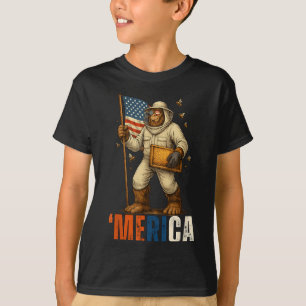 Labour Day Beekeeper Bigfoot Honey Worker American T-Shirt