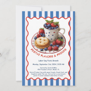 Labour Day Brunch Invitation – Pastries and Fruit 