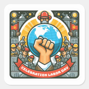 Labour Day Celebration Stickers