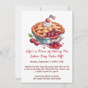 Labour Day Cherry Pie Bake-Off Invitation 