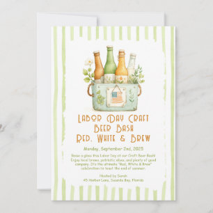 Labour Day Craft Beer Bash – Red, White, brew Invitation