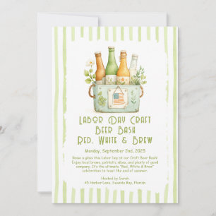 Labour Day Craft Beer Bash – Red, White, brew Invitation