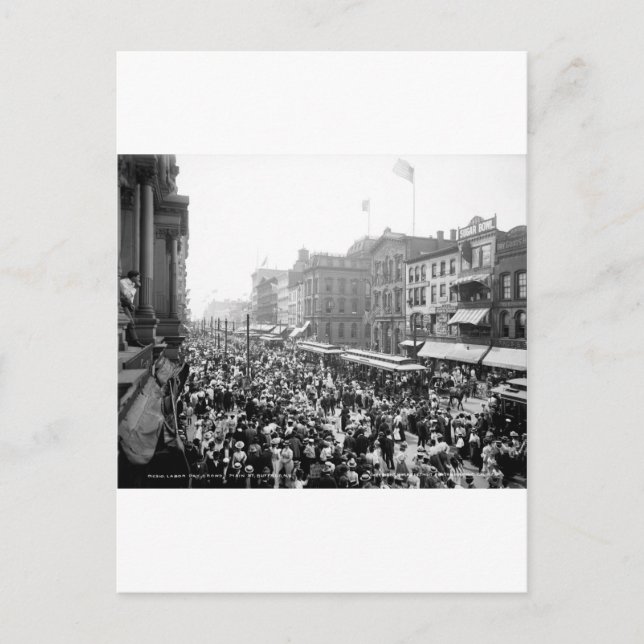 Labour Day Crowd, Buffalo, NY: 1900 Postcard (Front)