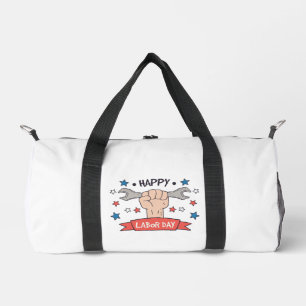 Labour Day Graphic Badge Colour Design Duffle Bag